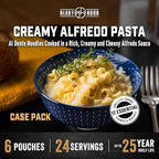 Ready Hour Creamy Alfredo Pasta Case Pack – 24 Servings (6 Pouches) – Freeze-Dried Pasta, Emergency Pasta Meal, Long-Term Food Storage, Prepper Pantry, Shelf-Stable Pasta Meal