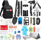 Survival Kit, 151 Pcs First Aid Kit Survival Gear and Supplies Emergency Kit with Bug Out Bag Tactical Military Grade Molle IFAK for Camping, Earthquake, Hiking, Hunting, Gifts for Men Dad