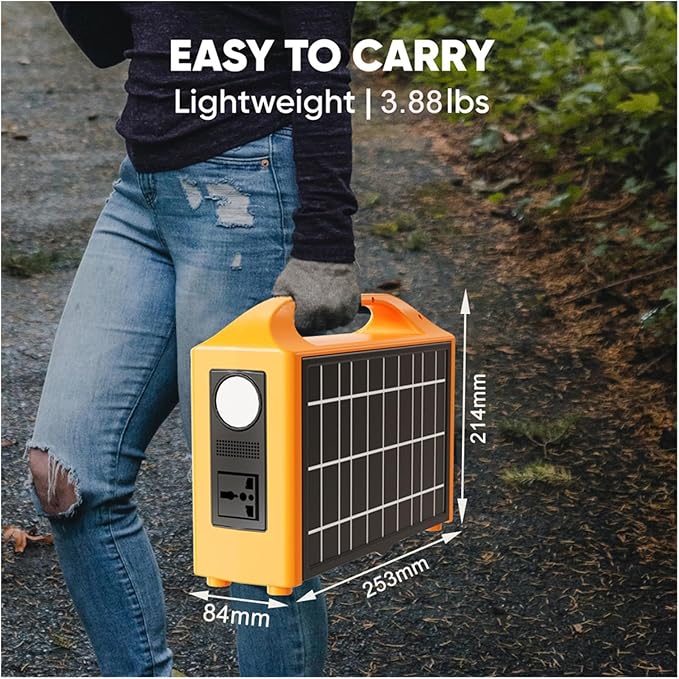 Power Station, 100W Portable Power Station 110V 220V Solar Generator UPS e Bank 24000mAh With Panel For Camping,for Outdoor Camping Home(220V)
