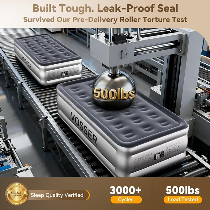 Twin Air Mattress with Built in Pump,18” Raised Blow Up Mattress,Inflatable Mattress in 2 Mins,Single Twin Size Air Mattress for Camping,Floor&Travel, Air Bed for Adults,330LB Max