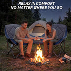 CAMPHILL Folding Camping Chair,Oversized Portable Camping Chair with Cup Holder,Heavy Duty Padded Lawn Chair for Camping, Tailgates, Beach, and Sports