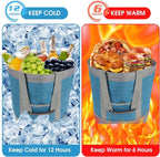 Insulated Cooler Bag, Reusable 30 Cans Insulated Bag, Soft Portable Grocery Bags for Shopping Food Travel Beach Camping