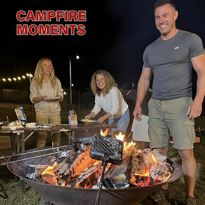 Mountain Pie Maker Cast Iron – Campfire Pie Iron, Hobo Pie Maker for Camping, 2-Pack