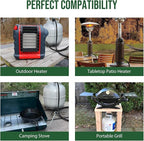 6 Feet Propane Hose Adapter 1lb to 20lb，Propane Adapter 20lb to 1lb Converter, Propane Tank Adapter Hose 20 lb To 1 lb for Weber Q Grill/Coleman Stove/Blackstone Griddle/Buddy Heater