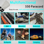 VVAAGG Reflective Paracord Rope 100FT, 7 Strand Nylon para Cord Lanyard Utility 550 Parachute Cord, 4mm Thin Tent Rope for Outdoor Camping Hiking