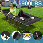 NAIZEA Oversized XXL Folding Camping Cot for Adults, Heavy Duty Outdoor Bed with Carry Bag, Portable Sleeping Bed for Outdoor Travel Camp Beach Vacation