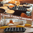 2 Pcs Cast Iron Corn stick Pan Corn Bread Molds with 7 Corncob Sticks Cornbread Loaf Cakes Corndog Baking Compatible with Oven, Stovetop, Grill, and Campfires