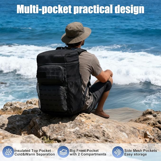 Backpack Cooler Insulated Leak Proof for Men Wowen 36 Cans Soft Cooler Backpack Insulated Waterproof Large Capacity Coolers Bag Portable for Lunch Camping Travel Picnic Hiking