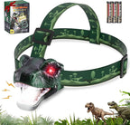 EverBrite Dinosaur LED Headlamp, T-Rex Head Lamp with Roar & Silent Mode, Batteries Included, Hands-Free Headlight for Camping, Hiking, Night Walking, Costume & Outdoor Use