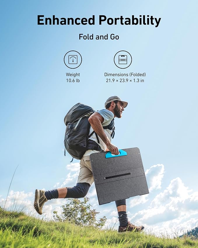 Anker SOLIX C800 Portable Power Station with 100W Solar Panel, 1200W (Peak 1600W) Solar Generator, Full Charge in 58 Min, 768Wh LiFePO4 Battery for Outdoor Camping, RVs, Road Trip, and Power Outages