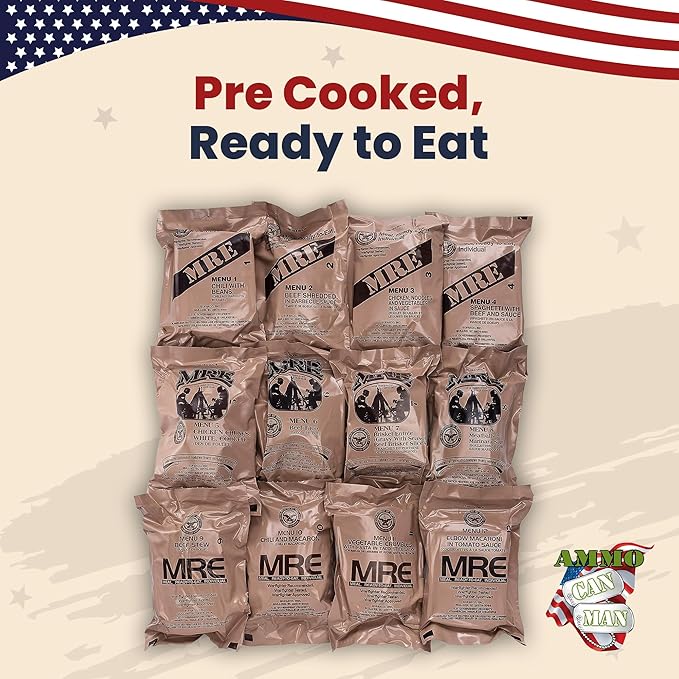 Sopakco 12ct US Military Surplus MRE Meals Ready to Eat 2026 Inspect A Case Menus 1-12