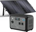 OUKITEL 512Wh Portable Solar Generator with 200W Solar Panel, P800 Solar Power Station with 2x800W AC Outlets (1600W Peak), 500W Fast Charging, Emergency Power Station for Home, Camping & RVs