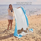 WEKAPO Beach Blanket Sandproof Waterproof, Extra Large Beach Mat, Oversized & Compact Sand Free, Quick Drying Beach Essentials for Vacation, Cruise, Picnic & Camping with Stakes