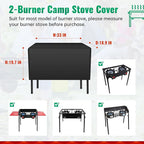 iCOVER Patio Cover for Camp Chef 2 Burners Stove, 600D Heavy Duty Stove Cover for Propane Double Burners Cooking Camping Stoves, Two Burners Stove Cover for Gas One, Outvita, Rovsun, Vivohome