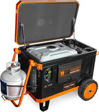 WEN 15000-Watt Weatherproof Home Backup Portable Generator, 120V/240V, Tri-Fuel with Cyclone Shield Weatherproofing Technology, 550cc Engine, Remote Electric Start, Wheel Kit, & CO Watchdog (TF1500XR)