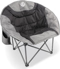 Northroad Folding Compact Camping Moon Chair, Outdoor Padded Saucer Round Chair w/Cup Holder Supports up to 300 lbs for Beach Hiking Fishing Picnic Lawn,Black