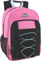 Trail maker (24 Pack) 18 Inch Heavy Duty Bulk Dual Compartment Bungee Backpacks for College, Homeless Women, Men (Light Colors Pack)
