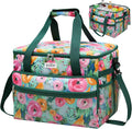 Soft Cooler Bag Floral 40 Cans, Collapsible Insulated Large Lunch Bag for Women, Portable Storage for Camping Travel Picnic BBQ Beach