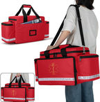 Trunab Emergency Responder Trauma Bag Empty, Professional First Aid Kits Storage Medical Bag with Inner Dividers and No-Scratch Bottom, Ideal for EMT, EMS, Paramedics, Red, BAG ONLY