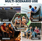 Oversized USLCamping Chair - 2 Person Portable Folding Outdoor Loveseat Heavy Duty Lawn Chairs for Adults with Padded Cushion & Dual Cup Holders, Supports 660LBS for Camping，Sports，Picnic (Grey)