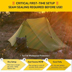 LANSHAN Ultralight Tent 3-Season Backpacking Tent for 1-Person or 2-Person Camping, Trekking, Kayaking, Climbing, Hiking