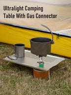 WildCall Mini Solo Folding Table with Gas Connector Ultralight Compact with Carry Bag for Backpacking, Camping, Hiking, Beach