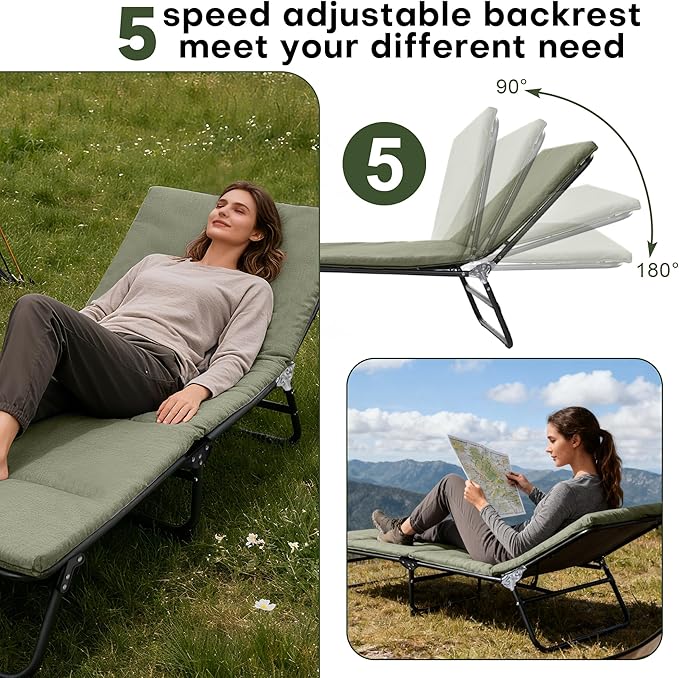 XMT Camping Cot with Mattress, 550LBS(Max Load), Portable Folding Outdoor Bed for Adults Kids, Double Layer 1200D, Heavy Duty Cot for Traveling Gear Supplier, Office Nap, Home Lounging