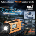 Emergency Weather Radio - AM/FM/NOAA Hand Crank Radio with 15W Fast Charge, 40000mAh Portable Solar Power Bank, Multi-Function Flashlight & SOS Alarm for Outdoor Indoor Emergencies (Orange)