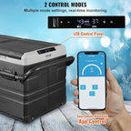 VEVOR Car Refrigerator, 12 Volt Car Refrigerator Fridge, 121.4QT Dual Zone Portable Freezer with Wheels and Handle, -4℉-68℉, 12/24V DC and 100-240V AC Compressor Cooler for Outdoor, Camping