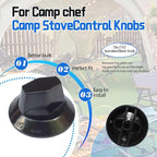 Stove Knobs Replacement Compatible with Camp Chef 1 2 3 Burner Stoves Grills 4 Pack