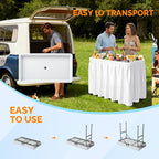 VINGLI 4FT Ice Table, Portasble Cooler Side Table with Removable Skirt, Patio Table, Indoor & Outdoor Bar for Events, Parties and Camping White