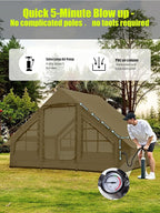Inflatable Tents for Camping - Easy Blow Up Glamping Tent with Hand Pump, Waterproof PVC Air Inflatable Tent House for Family Weekend Camping