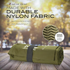 NEAR ZERO Ultralight Inflatable Sleeping Pad – Compact 14.5 oz Air Pad 2" Thick, Quick Inflate with 11 Breaths, Durable Rip-Resistant Nylon – Ideal for Backpacking & Warm Weather, Green