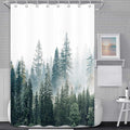 RV Shower Curtain Nature Forest Mountain Camper Shower Curtains for Travel Trailer Bathroom Woodland Tree Camping Bath Accessories Set with Hooks 47 x 64 Inches