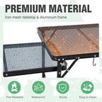 RedSwing Folding Grill Table with Sink and Double Shelf, Multifunctional Portable Stand Table for Outdoor Camping, Picnics, and Barbecues, 69"x20"x31.5", Black
