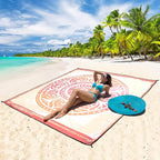 Beach Blanket Waterproof Sandproof Extra Large Beach Mat 79" X 83"/120"x108"for 1-8 Adults Quick Drying Durable Outdoor Picnic Mat for Beach Travel Camping Hiking