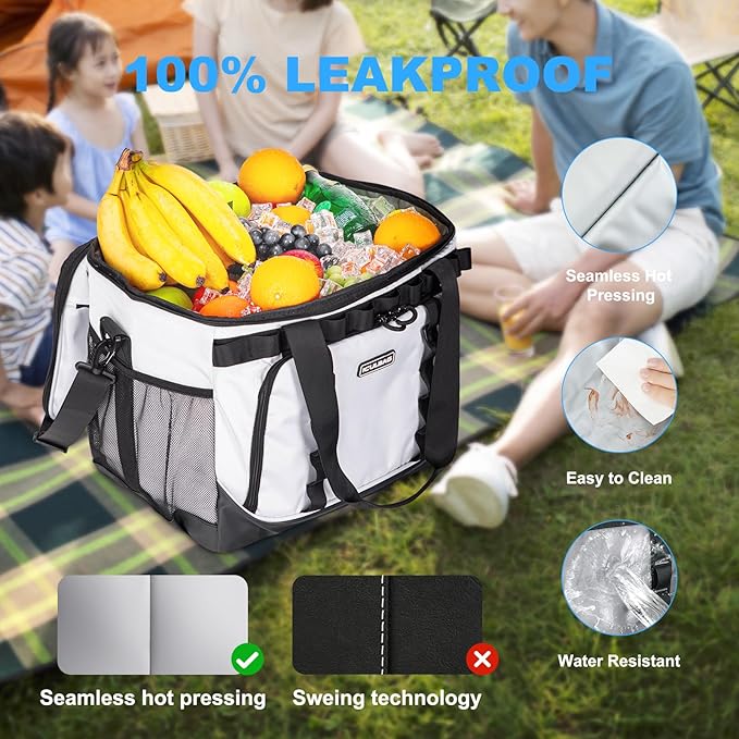 Soft Travel Coolers Bags Insulated Cooling 16hour for Camping Hiking Beach Travel Soft Sided Insulated Cooler Bag 20/48Cans for Women Men