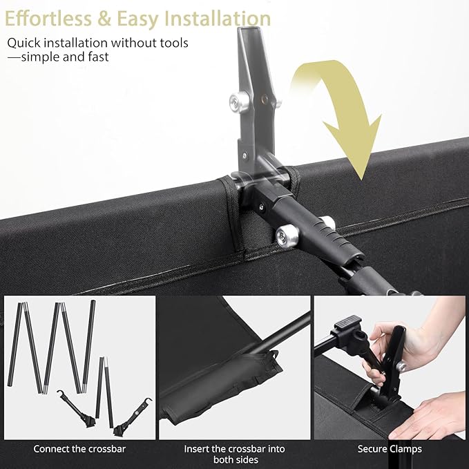 Anbte Ultralight Folding Camping Cot, Comfortable Portable Camping Cot Supports 275 lbs with Storage Bag & Side Pocket, Lightweight Folding Bed for Outdoor Travel Tent Indoor Emergency Bed, Black