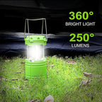 4-Pack Mini LED Green Camping Lanterns, Portable Camping Lights, Outdoor Handled Lamps, Essential Emergency Lights for Power Outages, Hiking, Hurricane