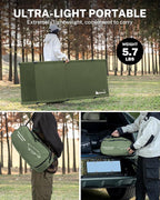 Gonex 31.5" Extra Wide Camping Cot with Premium Pillow Pocket Supports 350lbs, Portable Ultralight Folding Cot Bed for Adults Travel, Beach, Home, Sleeping (Army Green)