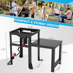 Propane Gas Burners – Single & Double Burner Outdoor Stoves for Camping & BBQ (130,000BTU Dual Jet Burner)