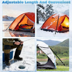 Ice Anchor Tool Kit, Ice Anchor Drill Adapter with Ice Fishing Shelter Stake Screws with Storage Bag, Universal Anchors Accessories for Outdoor Camping Tent or Ice Fishing Shanty Shelter Tent