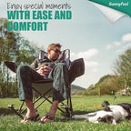 SUNNYFEEL Oversized Heated Rocking Camping Chair 2 Pack, Fully Padded Patio Chair with Side Pocket, High Back Portable Lawn Recliner with Carry Bag, Outdoor Rocker Chair for Adults Heavy Duty 500 LBS