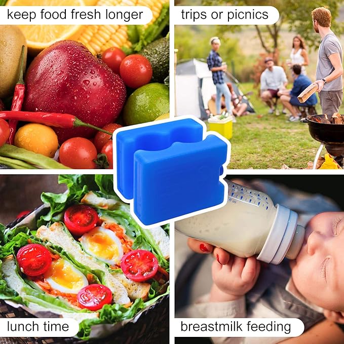 JMEXSUSS Reusable Ice Packs for Cooler, Long Lasting Breastmilk Bottle Storage, Freezer Packs Can Cooler for Lunch Boxes, Beer Soda, Camping