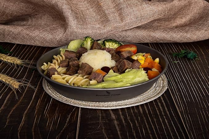 Boundless Voyage Ultralight Titanium Bowl Pan Plate Dish with Carry Bag Outdoor Camping Portable Tableware Cookware ((Plate-M)-Ti15167B)
