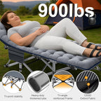 ABORON XXL Camping Cot for Adults, Oversized 78"×32" Folding Camping Bed, 900LBS Heavy Duty Outdoor Sleeping Cot with Mattress Pad, 1200D Oxford, Portable with Carry Bag