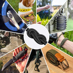 1200 Paracord Rope - 4.4mm 14 Strand Nylon Parachute Spool para Cord Lanyard for Outdoor Camping Survival Utility Tent Crafting DIY Projects Fishing Clothsline Bracelet - Black 500FT