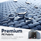 Quictent 10x10FT Large Storage Shed Multi-Use Shelter with Roll-Up Mesh Windows, Heavy Duty Portable Garage for Motorcycle, ATV, Riding Mower Waterproof Storage Tent with Reinforced Frame, Dark Gray