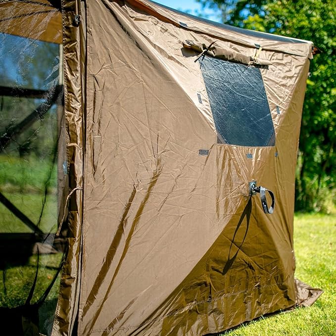 Clam Quick-Set Wind & Sun Panels – 2-Pack Brown Accessory for Screen Shelter – Outdoor Sidewalls for Shade & Privacy – Durable Poly-Oxford with Carry Bag – Tent Not Included