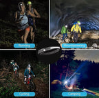Tactical Headlight Rechargeable 230° Wide Beam LED Tactical Headlamp, Rechargeable USB-C Headlight with Motion Sensor, 350 Lumens, IPX4 Waterproof, Head lamp for Camping Essentials, Hiking, Running